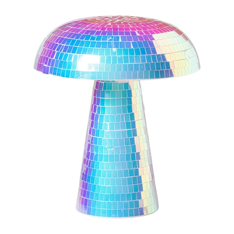 Lamp disco paddenstoel - roze - ø15x18 cm