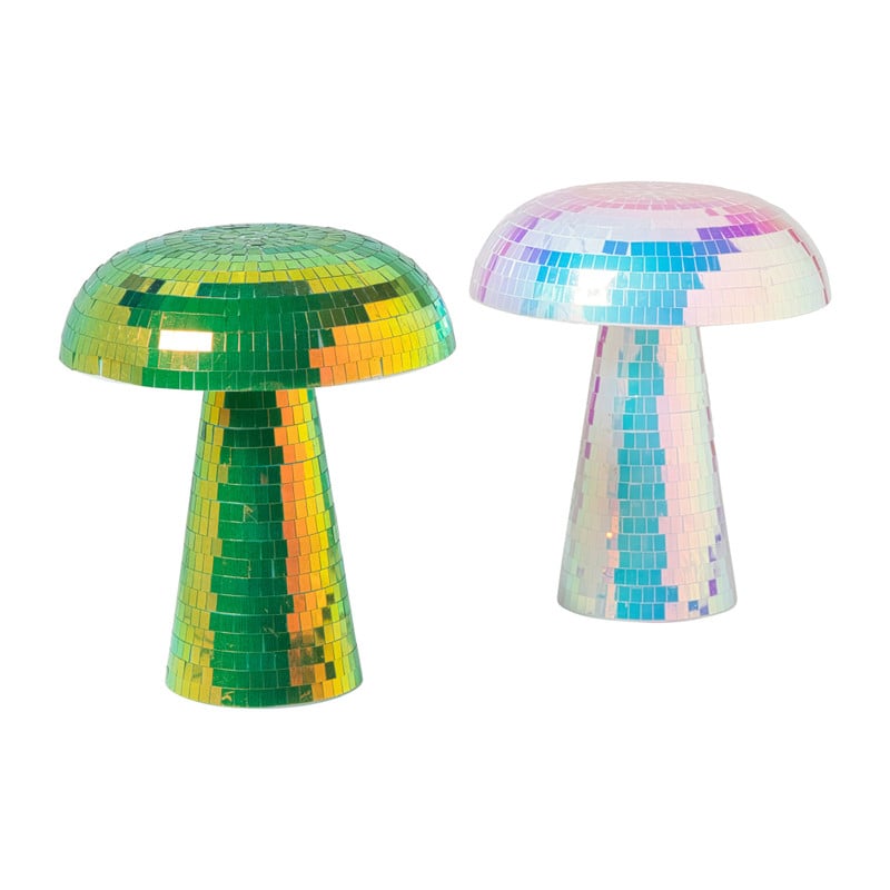 Lamp disco paddenstoel - roze - ø15x18 cm