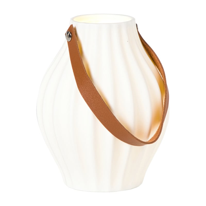 LED lamp keramiek hoog - wit - 16x13.5x13.5 cm
