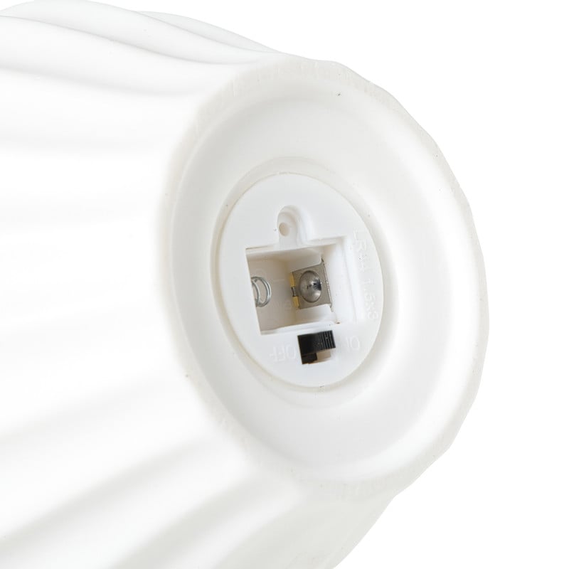 LED lamp keramiek hoog - wit - 16x13.5x13.5 cm