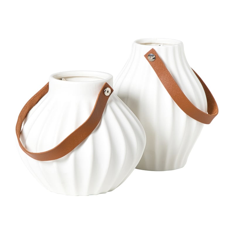 LED lamp keramiek hoog - wit - 16x13.5x13.5 cm