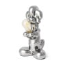 Poedel lamp XXL - zilverkleurig - 38 cm