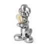 Poedel lamp XXL - zilverkleurig - 38 cm