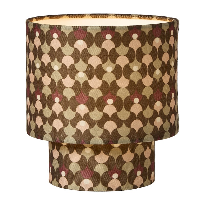 Tafellampje retro met kap klein - bruin/beige - ø20x21.5 cm