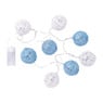 Lichtslinger met kant - blauw/wit - 8 lamps