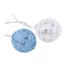 Lichtslinger met kant - blauw/wit - 8 lamps