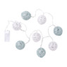 Lichtslinger met kant - groen/wit - 8 lamps
