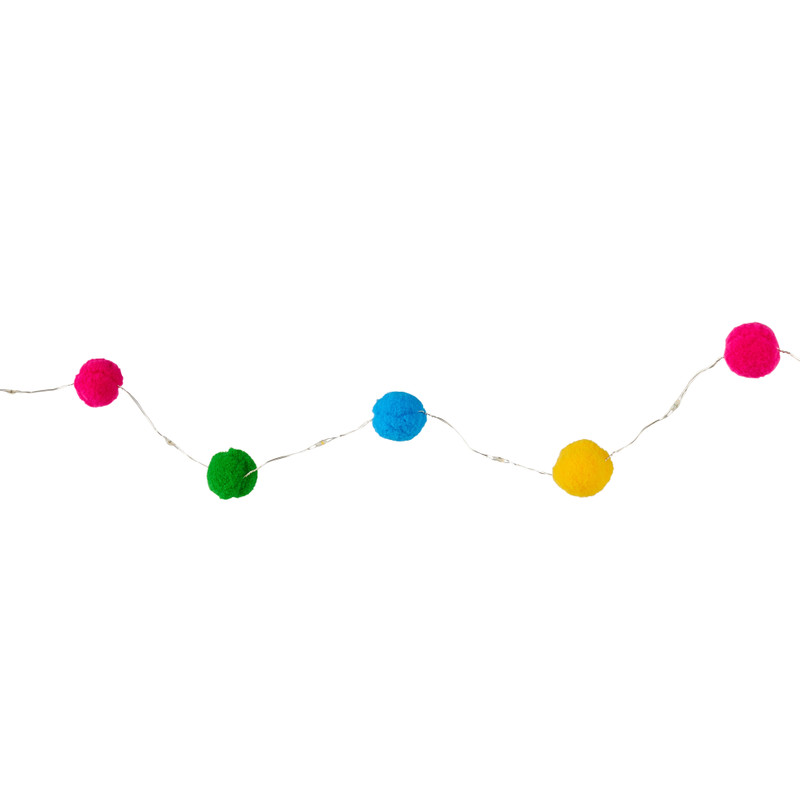 LED snoer pompom - multikleur - 2.20 meter
