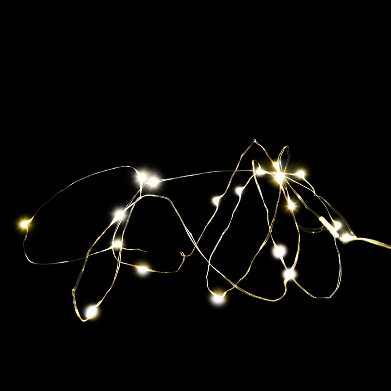 LED slinger 20 lampjes - goud/zilver - 190 cm