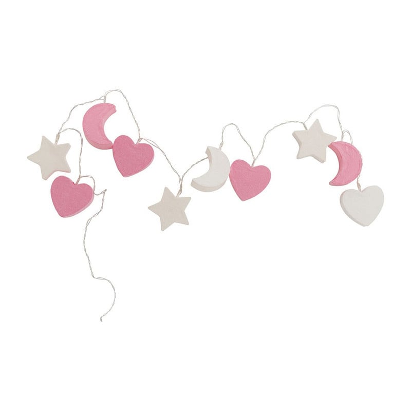Lichtslinger sweet dreams - roze/wit - 10 lampjes