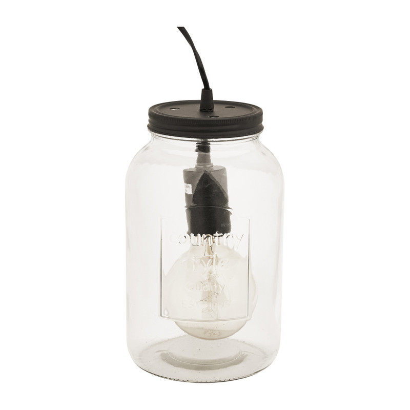 Tafellamp glass jar - ø15.5x25 cm 