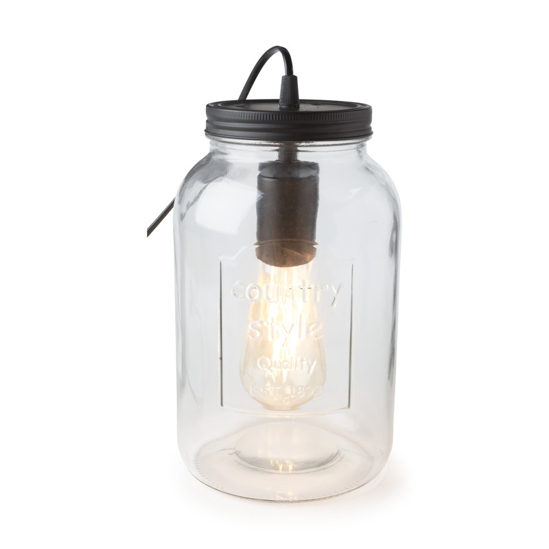 Tafellamp glass jar - ø15.5x25 cm 