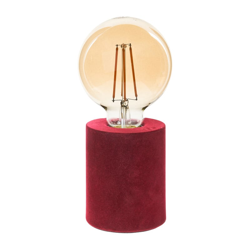 Tafellamp velvet - rood - ø8x20 cm 