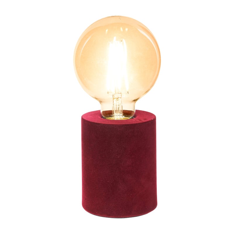 Tafellamp velvet - rood - ø8x20 cm 