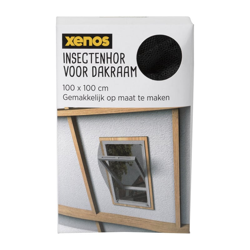 Dakraam hordoek elastisch - zwart - 100x100 cm