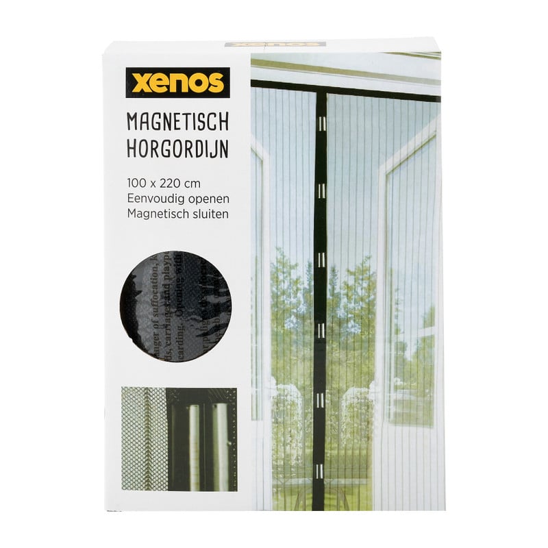 Horgordijn magnetisch - zwart - 100x220 cm 