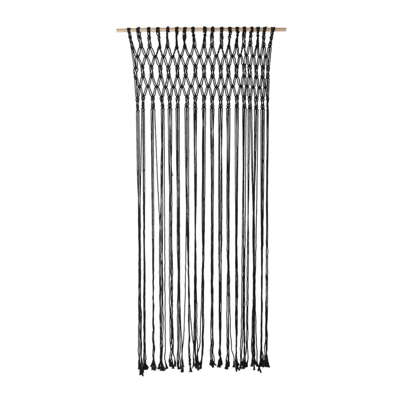 Deurgordijn macrame - zwart - 90x200 cm 