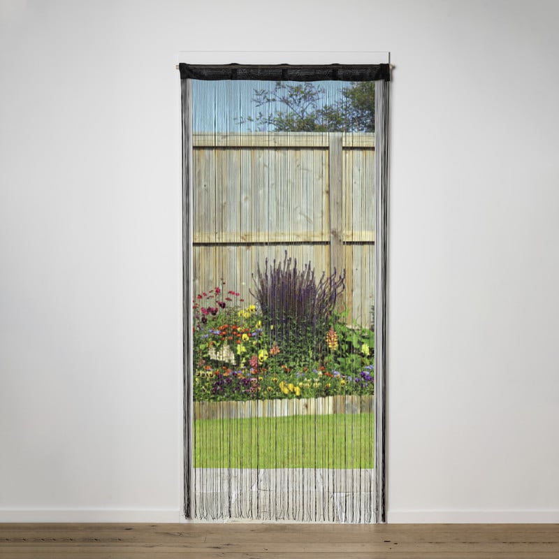 Spaghetti deurgordijn - zwart - 90x200 cm