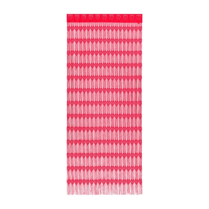 Deurgordijn hartjes - rood - 90x220 cm