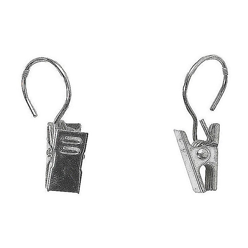 Gordijnringen+clip zilverkleurig 20 stuks
