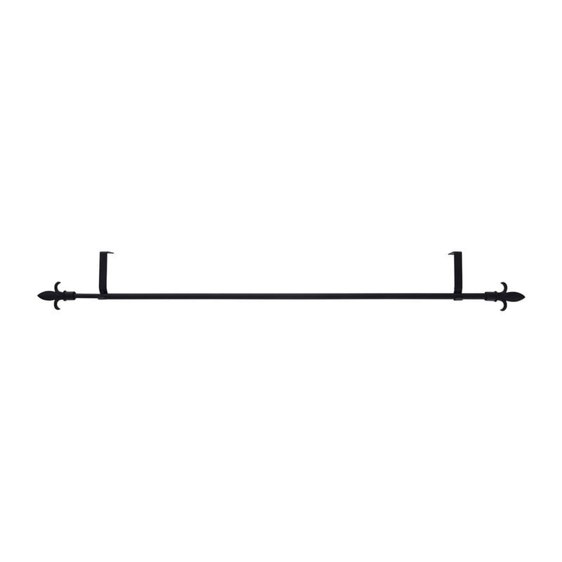 Gordijnstang verstelbaar zwart 70-125 cm