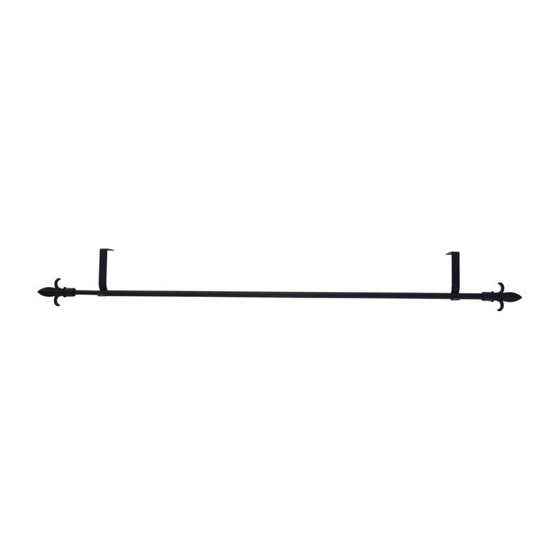 Gordijnstang verstelbaar zwart 125-215 cm