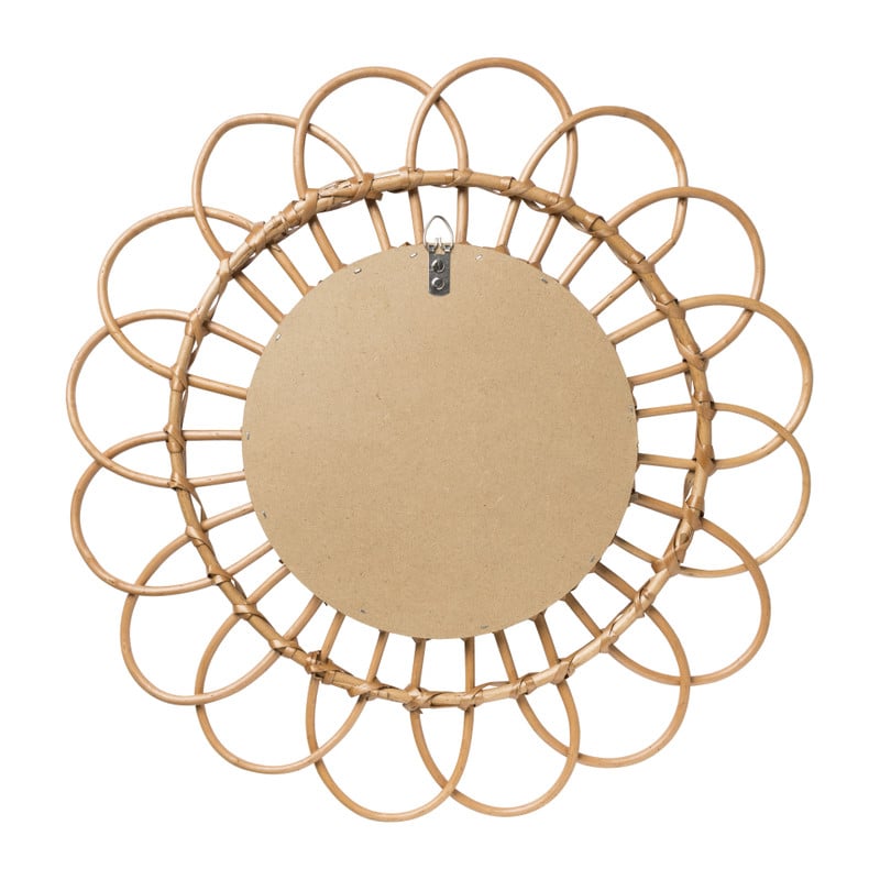 Spiegel bloem - rotan - ø50 cm 