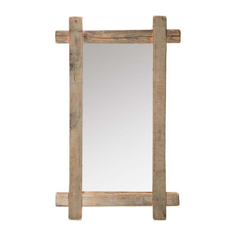Spiegel steigerhout lijst - 55x90 cm - bruin
