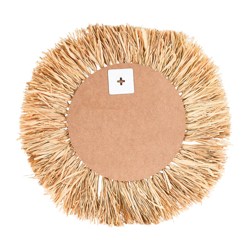 Spiegel met raffia rand - ø55 cm 