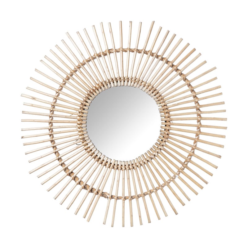 Zonnespiegel met rotan rand - ø55 cm 