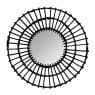 Spiegel met rotan rand - zwart - ø75 cm 
