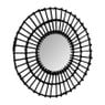 Spiegel met rotan rand - zwart - ø75 cm 