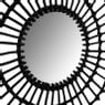 Spiegel met rotan rand - zwart - ø75 cm 