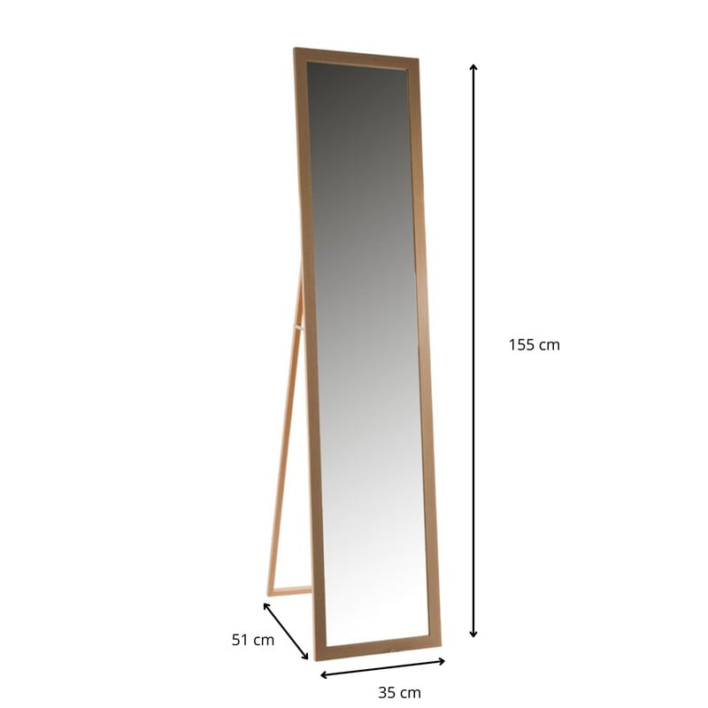Passpiegel staand - bruin - 155x35x51 cm
