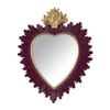 Spiegel hart - bordeauxrood/goudkleurig - 39x33 cm