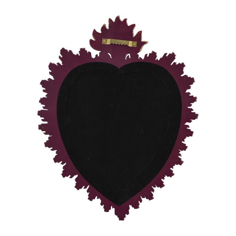 Spiegel hart - bordeauxrood/goudkleurig - 39x33 cm