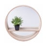 Ronde spiegel met plankje - hout - 40 cm