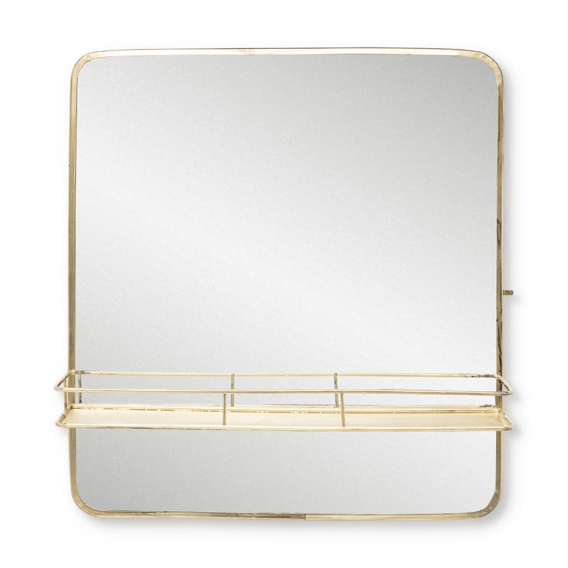 Spiegel met plankje - goud - 40x10x43 cm