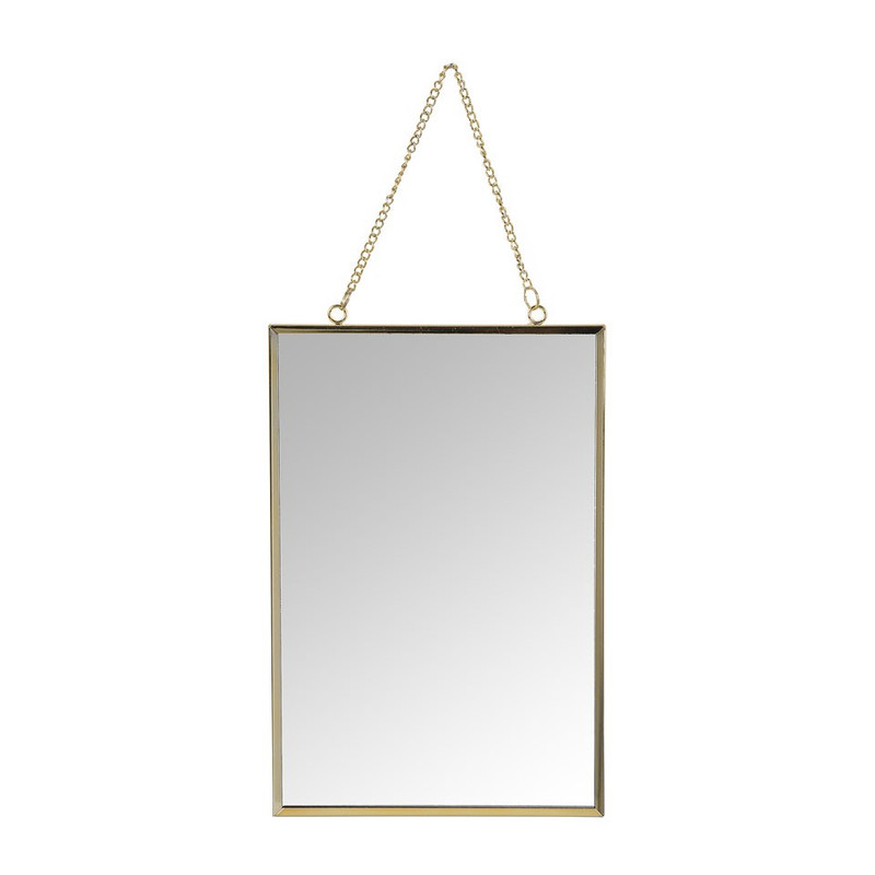 Spiegel aan ketting - goudkleurig - 20x30 cm