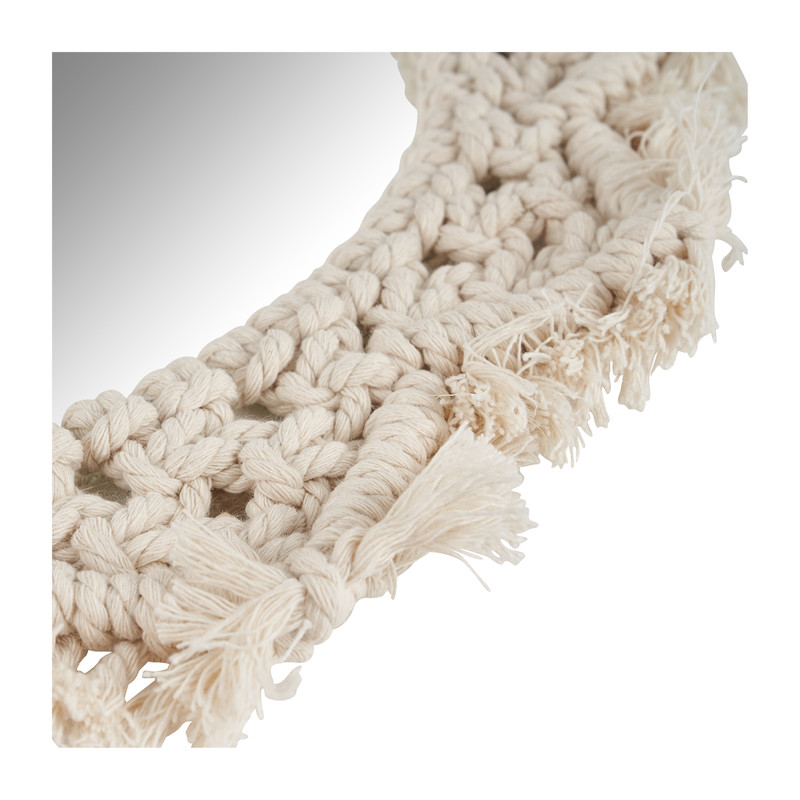 Spiegel met macrame rand - ø24 cm