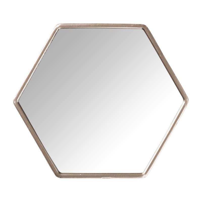 Hexagon spiegel - rose goud - ø24 cm 