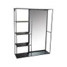 Wandkastje met spiegel - 43x11x55 cm - zwart