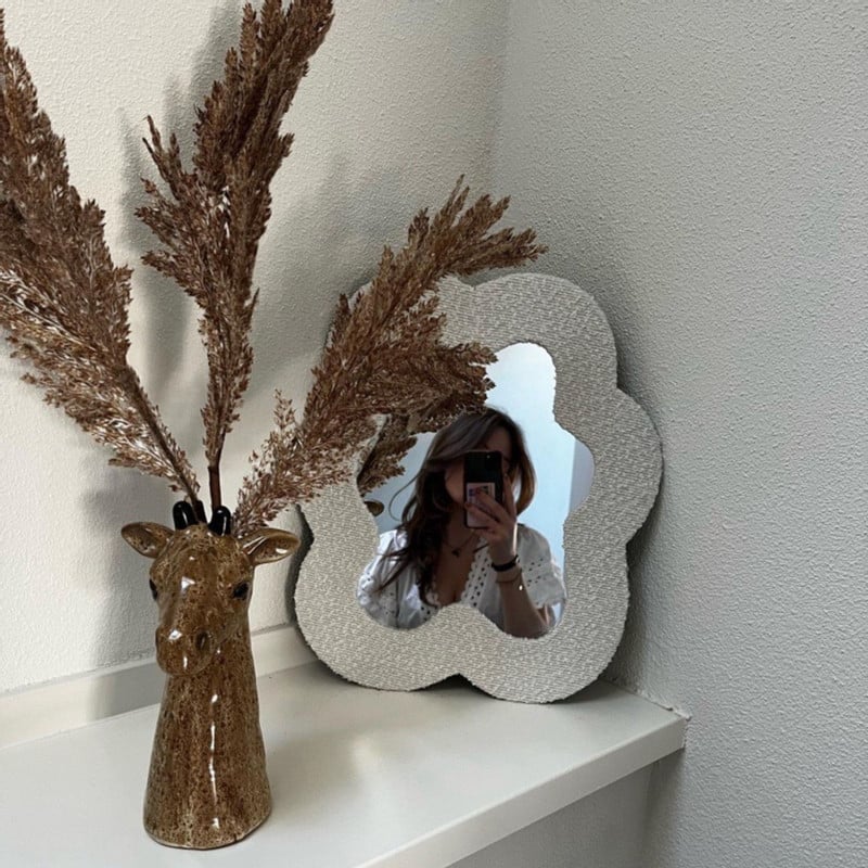 Spiegel teddy bloem - 40x34 cm