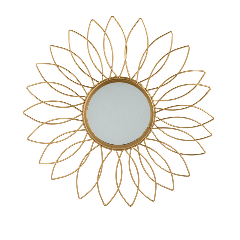 Spiegel zon - goudkleurig - 34 cm