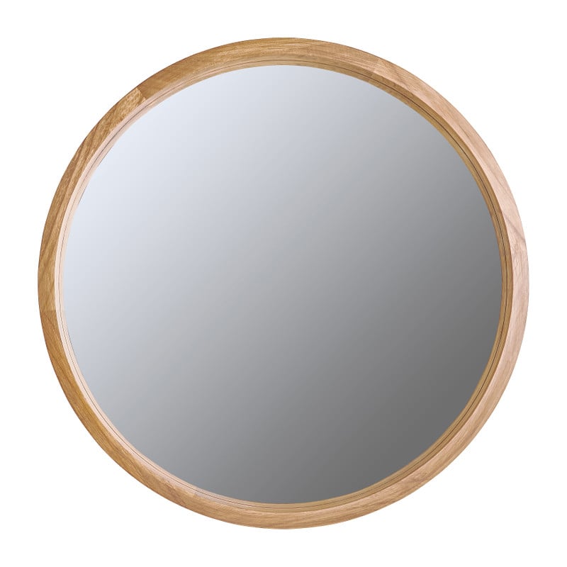 Spiegel rond met houten lijst - naturel - ø76 cm