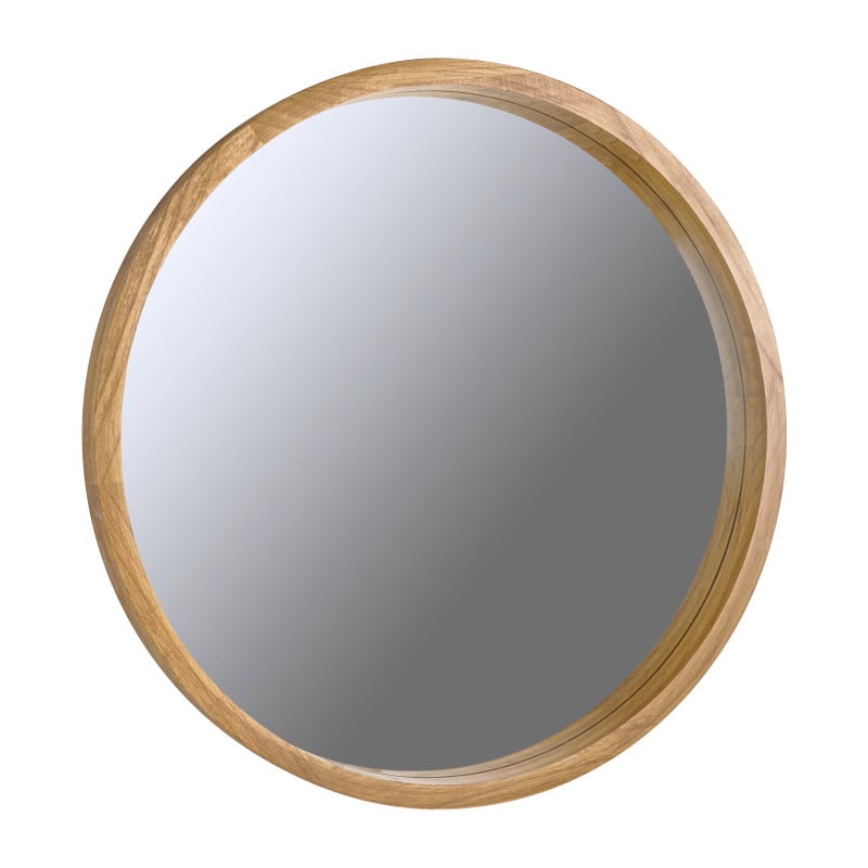 Spiegel rond met houten lijst - naturel - ø76 cm