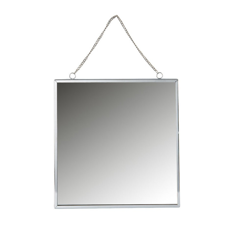Spiegel 4-kantig - zilverkleurig - 30x30 cm