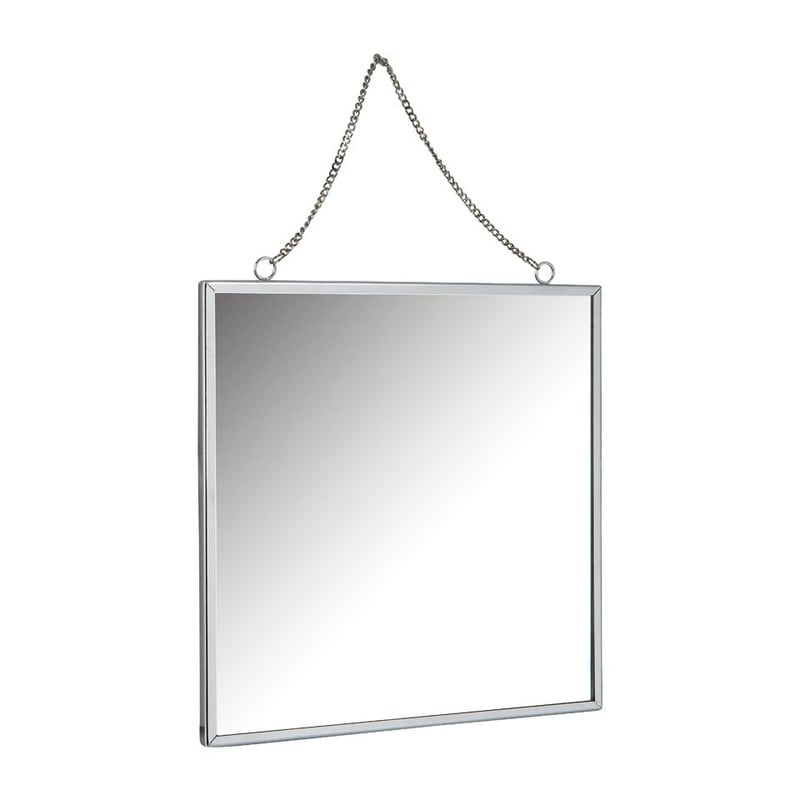 Spiegel 4-kantig - zilverkleurig - 30x30 cm
