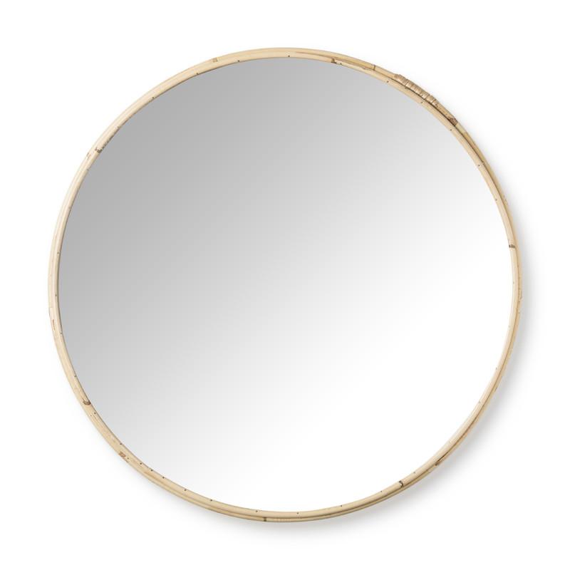 Spiegel rond met rotan rand - ø60 cm