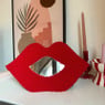 Spiegel lips - rood - 35x20 cm